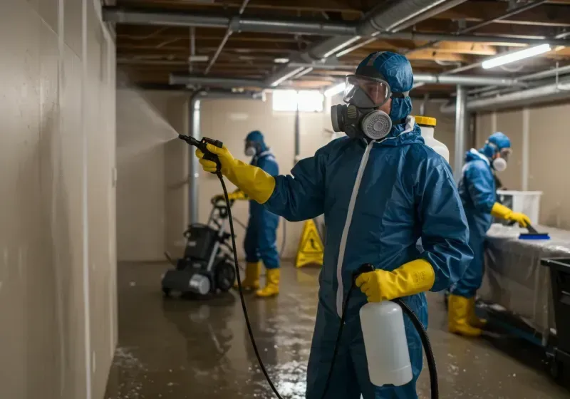 Basement Sanitization and Antimicrobial Treatment process in Riverside, MO